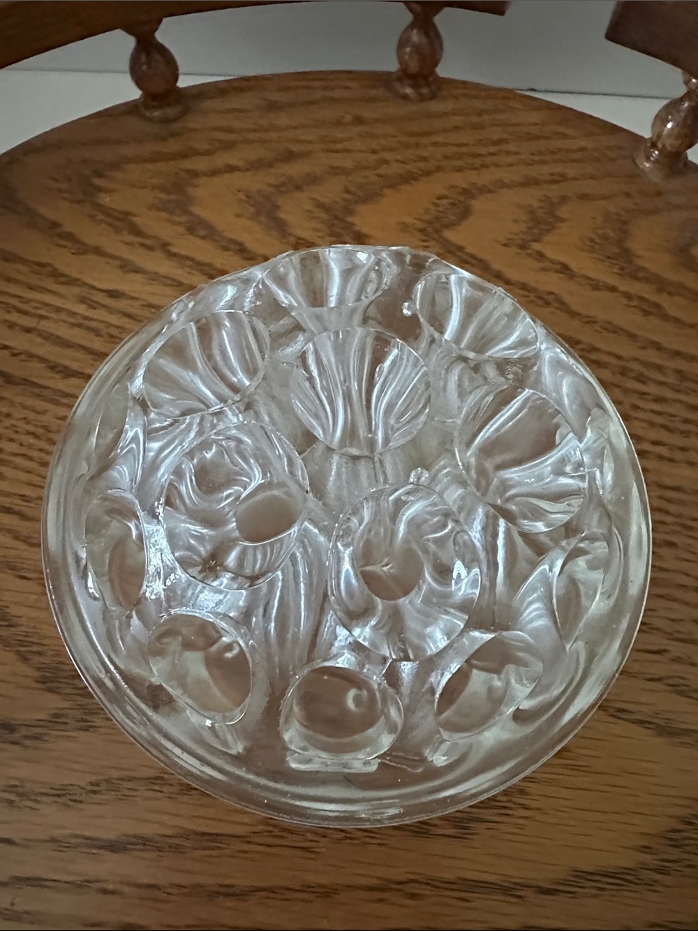 Vintage Clear Glass Flower Frog Vase Insert - Home Dining